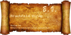 Brachfeld Virág névjegykártya